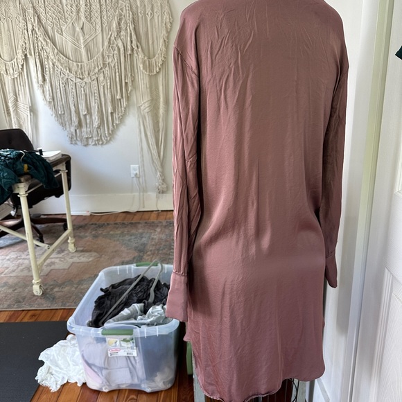 Olivaceous dark muted mauve shirt dress or long tunic - medium - Picture 2 of 5